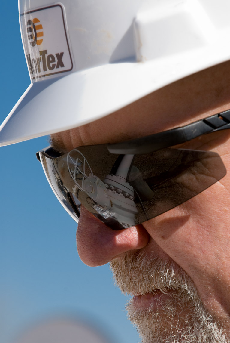 NorTex - Reflection of control valve in safety glasses