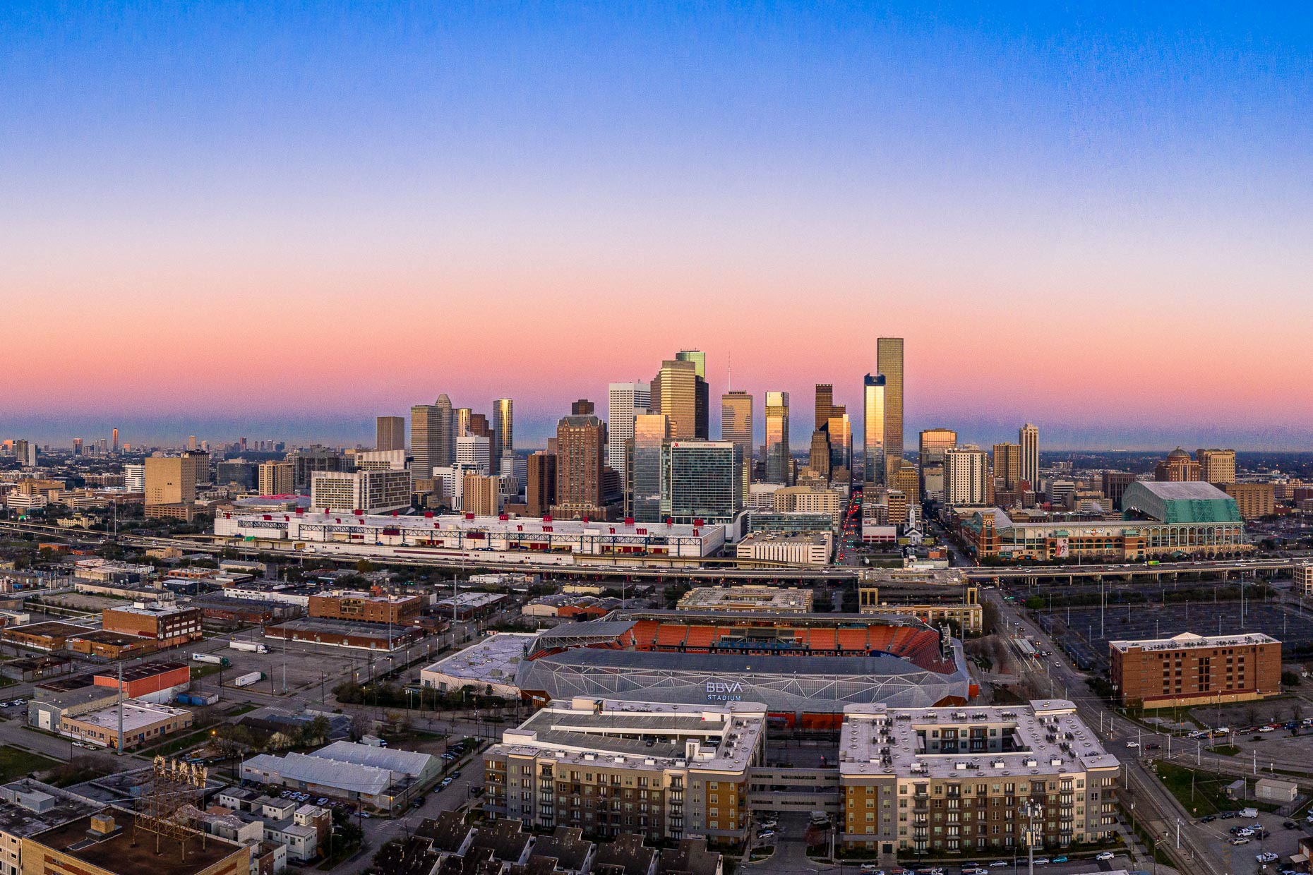 Downtown Houston from east